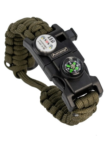 Orcamp Paracord Hayatta Kalma Bilekliği Haki OUT-4300