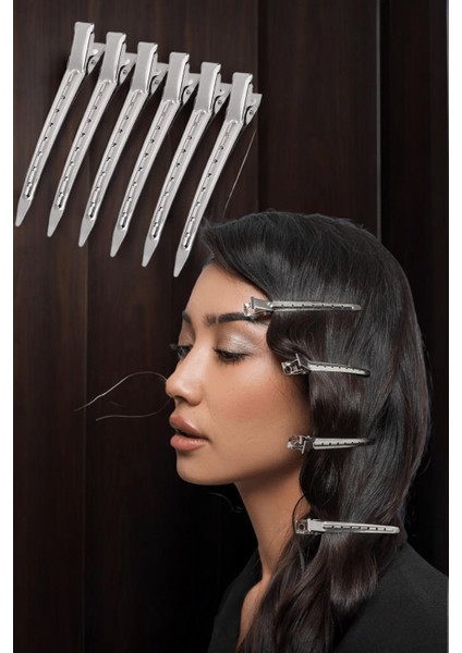 Saç Klipsi Metal Toka Profesyonel 6 Adet 721372