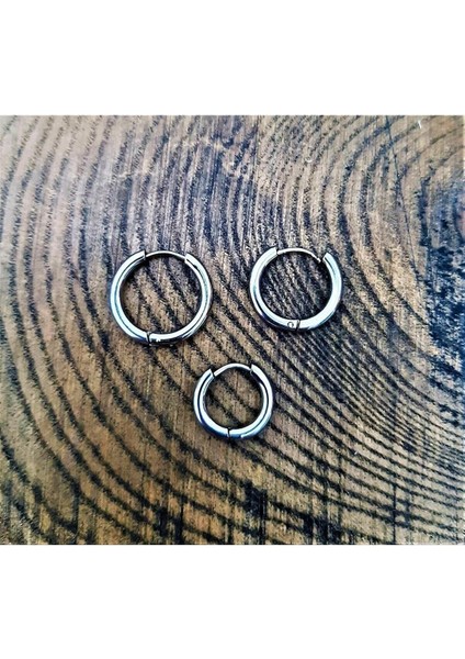 Cerrahi Çelik Halka Küpe Çelik Küpe 3 Adet 3'lü Set 10MM12MM14MM