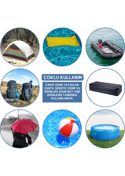 Argeus 4'lü Yapışkanlı Fiber Çadır Tamir Yaması Gri