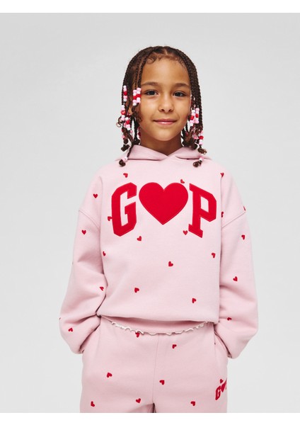 Kız Çocuk Pembe Gap Logo Fleece Sweatshirt