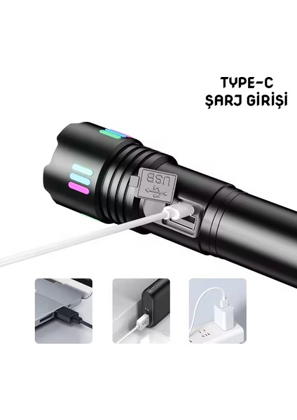 Wison 20W Fosforlu Şarjlı Metal El Feneri (WS-9944)