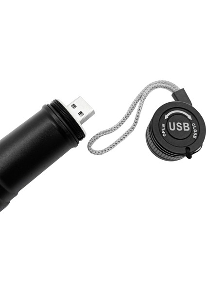Panther USB Şarjlı Metal Zoomlu El Feneri PT-4060