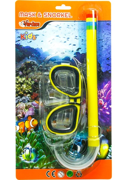 Vardem Çocuk Dalış Maskesi ve Şnorkel Seti Sarı (M301S01)