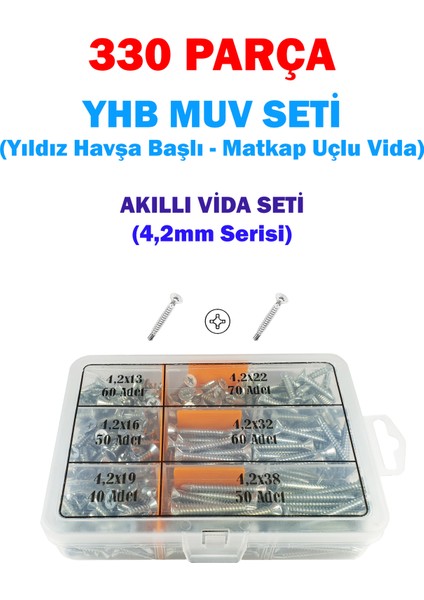 330 Parça Yhb Muv Seti - Matkap Uçlu Akıllı Vida - 4,2mm Serisi