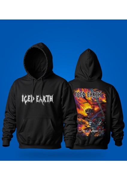 Iced Earth - The Dark Saga' Baskılı Hoodıe & Dar Kalıp Sweatshırt