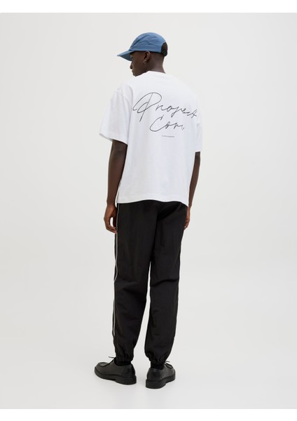 Jcodynamıc Scrıpt Tee Ss Crew Neck Erkek Beyaz Tshirt 12273310-01
