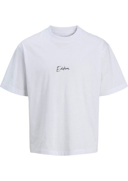 Jcodynamıc Scrıpt Tee Ss Crew Neck Erkek Beyaz Tshirt 12273310-01