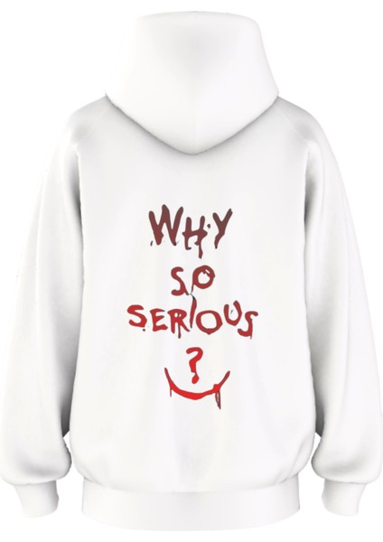 Oversize 'why So Serıous' Baskılı Kapşonlu Hoodie Sweatshirt