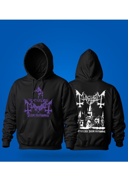 Mayhem - De Mysteriis Dom Sathanas' Baskılı Hoodıe & Dar Kalıp Sweatshırt