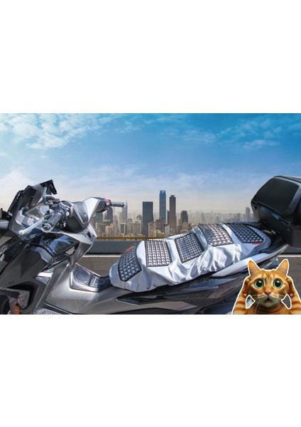 Gri Maxi Boy Scooter Için Dikenli Sele Kılıfı Kedi ve Çocuk Önleyici Kılıf - Kediyatmaz