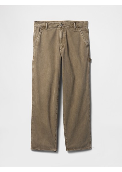 Erkek Bej Ultrasoft Baggy Carpenter Jean Pantolon