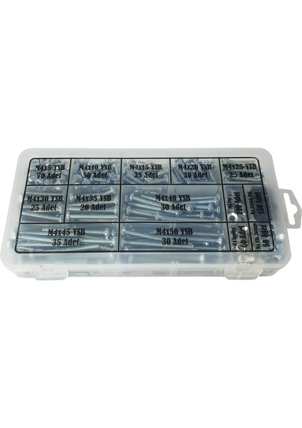 710 Parça M4 Ysb Civata+Somun+Fiberli Somun+Pul+Tırtıklı Pul Seti fiyatları