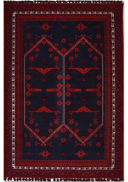 Afgan Kırmızı TR04 Afgan Tarzı Akrilik Salon Halısı Mutfak Halısı Antre Halısı