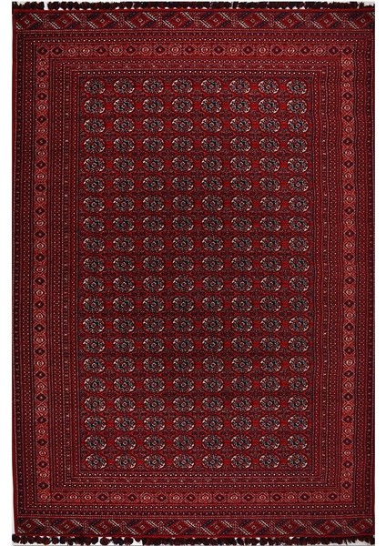 Afgan Kırmızı TR06 Afgan Tarzı Akrilik Salon Halısı Mutfak Halısı Antre Halısı