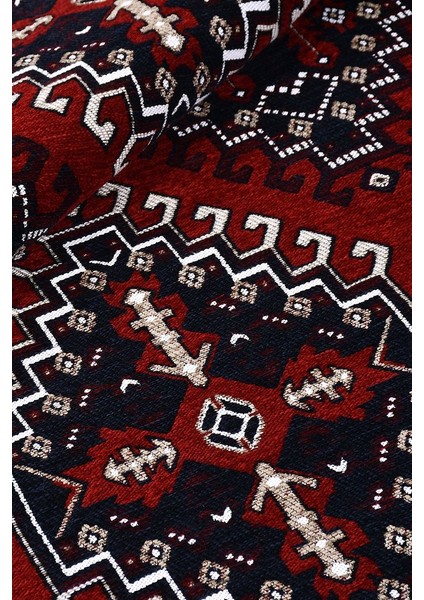 Afgan Kırmızı TR019 Afgan Tarzı Akrilik Salon Halısı Mutfak Halısı Antre Halısı