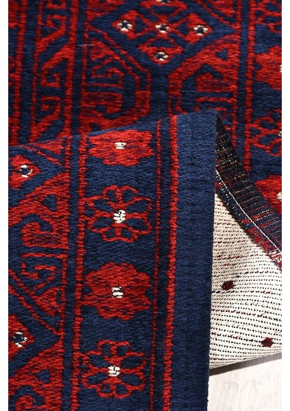 Afgan Kırmızı TR03 Afgan Tarzı Akrilik Salon Halısı Mutfak Halısı Antre Halısı