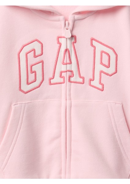 Kız Bebek Pembe Gap Logo Fermuarlı Kapüşonlu Sweatshirt fiyatları