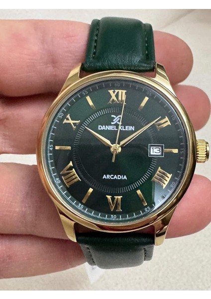Klasik Yeşil Deri Kordonlu 41 mm DK.1.14051-6 Erkek Kol Saati