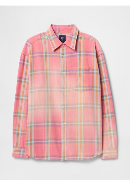 Erkek Pembe Sunwashed Twill Oversize Gömlek