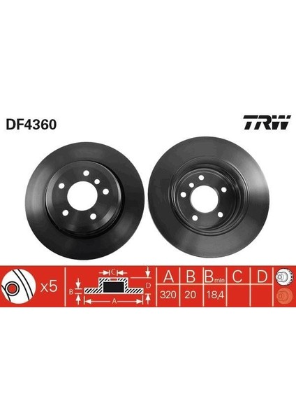 Fren Dıskı Arka Bmw E60 E61 E63 E64