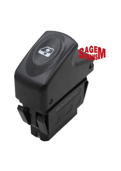 Cam Açma Düğmesi Clıo - Kangoo 5 Fiş Siyah Tekli
