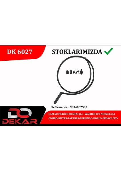 Cam Su Fıskıye Memesı Sol Combo-Rıfter-Partner-Berlıngo-Doblo-Proace Cıty