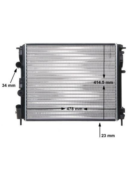 Radyatör Clıo Iı-Kng -Logan-Solenza-1.5dci-1.4-1.6 16V-1.9DTI Ac Mek 480X415X34