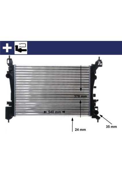 Motor Su Radyatörü Opel Corsa D-Corsa E 1.2-1.4 A12XER A12XEL B12XEL A14XER B14XER 11 540X378X23