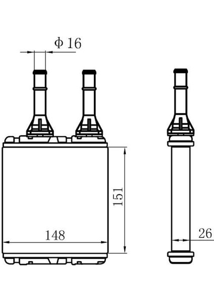 Kalorıfer Radyatoru Brazıng Nıssan D22 At/mt Sanzuman 151X147X26