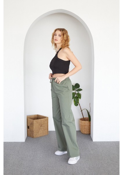 Beli Lastikli Cepli Gabardin Palazzo Pantolon