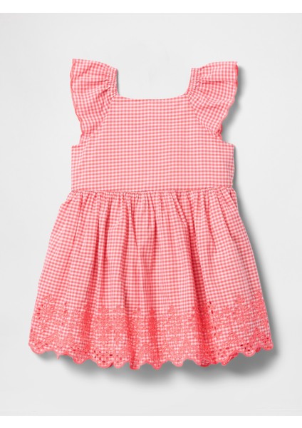 Kız Bebek Pembe Broderie Detaylı Elbise modelleri