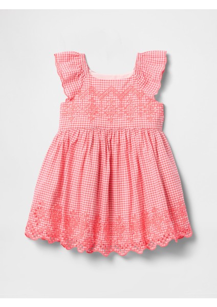 Kız Bebek Pembe Broderie Detaylı Elbise fırsatları