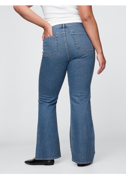 Kadın Mavi High Rise '70S Flare Jean Pantolon fırsatları