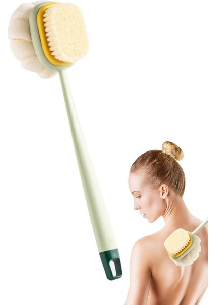 Duş Keyfi Için Çift Taraf Uzun Saplı Fırçalı Vücut Sırt Banyo Lifi fırsatları