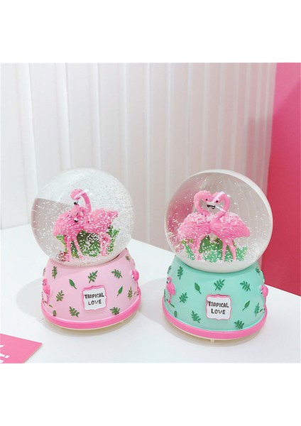 Büro Ev Hediyesi Için Flamingo Temalı Maksi Kar Küresi