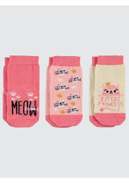 Kız Bebek 3'lü Çorap Set 6-18 Ay Pembe