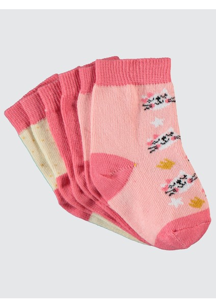 Kız Bebek 3'lü Çorap Set 6-18 Ay Pembe