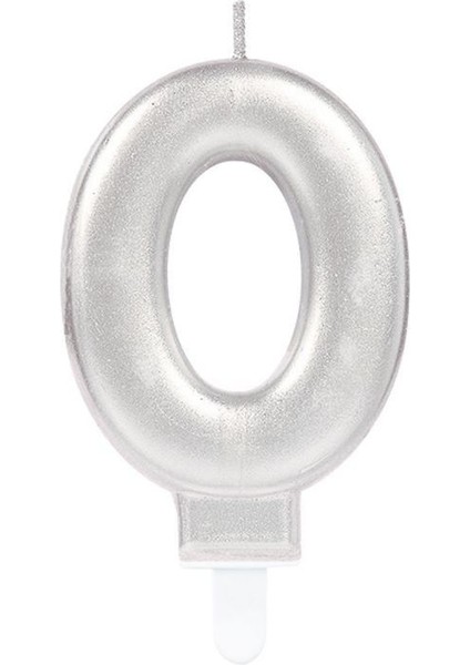 Büro Ev Dekoru Için 0 Rakam Silver Mum