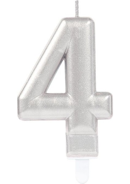 Büro Ev Dekoru Için 4 Rakam Silver Mum