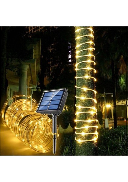 Bahçe Keyfi Için Solar Şarjlı 10MT Hortum Kaplama Gün Işığı LED Şeridi