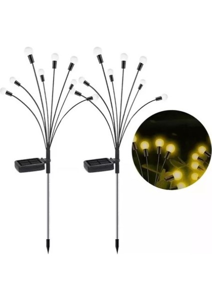 Bahçe Keyfi İçin 2mod 10LED Gün Işıklı 2li Solar Bahçe Aydınlatması