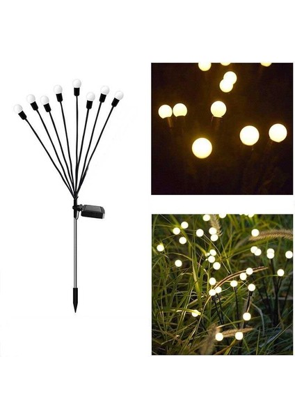 Bahçe Keyfi İçin Solar Şarjlı Gün Işıklı 8led Çit Aydınlatma Lambası
