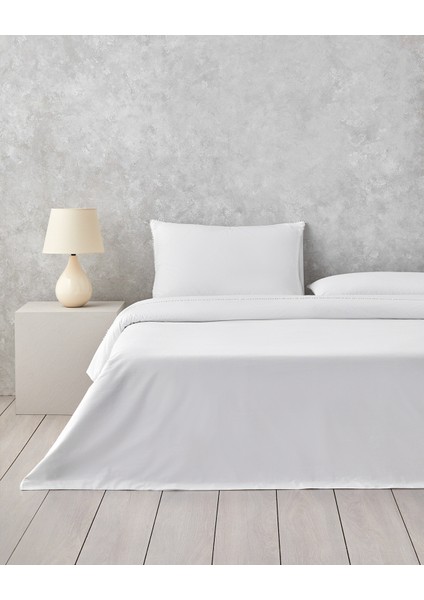 Serene Bliss Perkal Çift Kişilik Nevresim Takımı 200X220 cm Beyaz