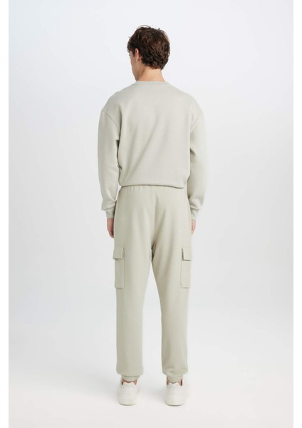 Regular Fit Jogger Eşofman Altı Basic Düz Kargo Cepli Lastikli Paça D5252AX25SP