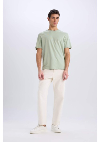 %100 Pamuk New Regular Fit Bisiklet Yaka Basic Düz Kısa Kollu Tişört V7699AZ25SP