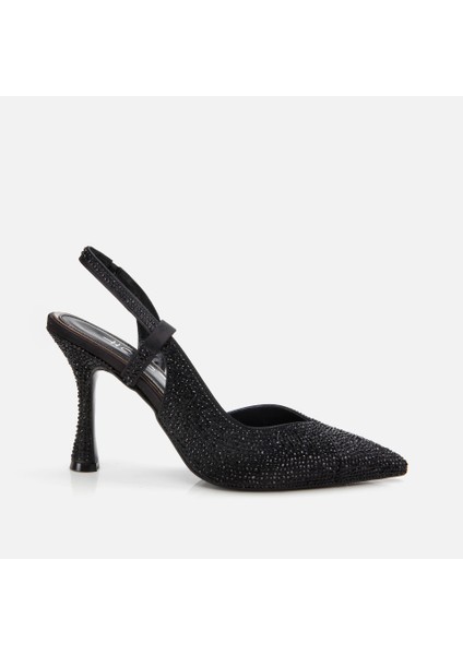 01AYH307490A100 Siyah Kadın Taşlı Stiletto
