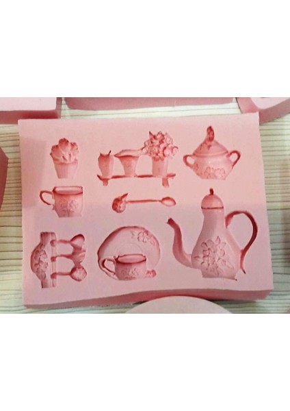 Mutfak Temalı Çaydanlık Fincan Silikon Kalıp K-098 modelleri