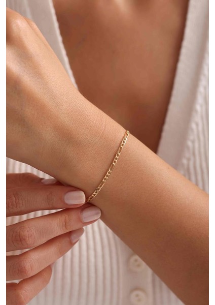 14 Ayar Altın Figaro Bileklik