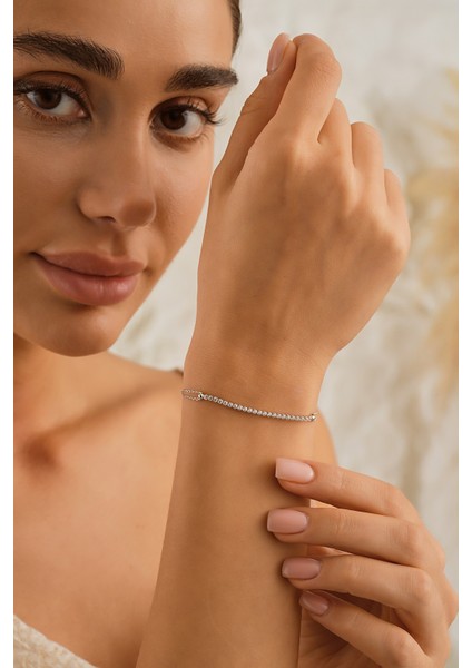 14 Ayar Beyaz Altın Su Yolu Bileklik modelleri